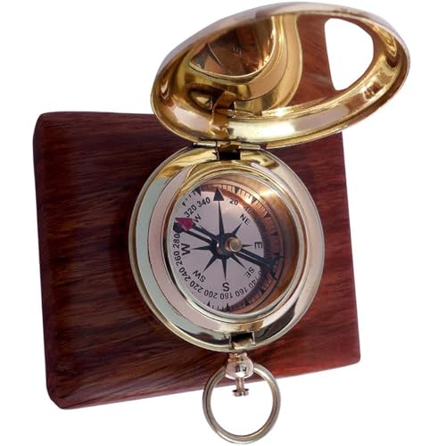 Brújula de Bolsillo de Latón - Epstein London - Brújula de Bolsillo con Caja de Madera Dura miniatura 6