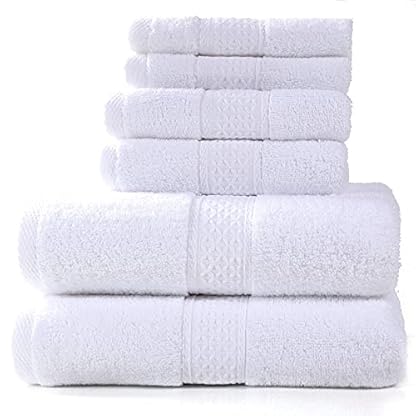 DAPERCI Duschtücher Badetuch, 6-teiliges Baumwoll-Badetuch-Set Grau, weich und super saugfähig, Handtuch-Waschlappen for Familien, Badezimmer, Duschtuch-Set 01 Duschtücher (Color : 13)