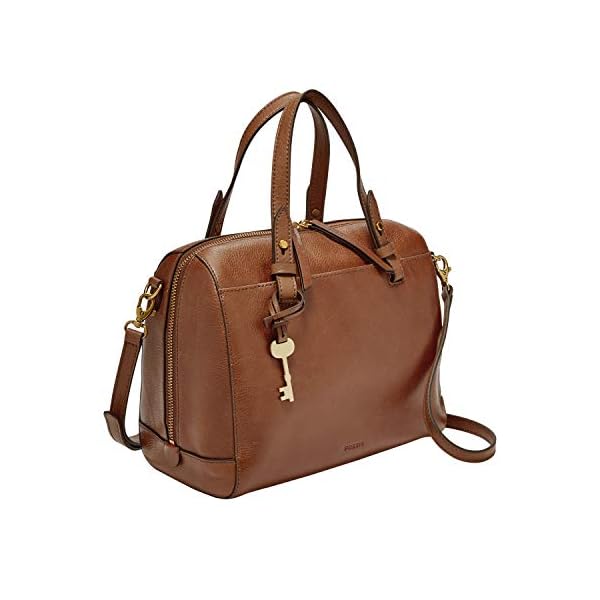 Fossil-Womens-Rachel-Satchel-Purse-Handbag Fossil Women's Rachel Leather Satchel Purse Handbag, Brown (Model: ZB7256200)