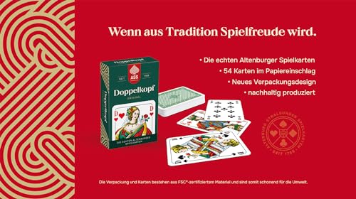Ass Altenburger FSC Doppelkopf, französisches Bild, in Faltschachtel, White, 95 x 60 x 20 mm