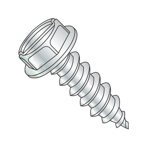 3/8" x 2" Type A Self-Tapping Screws/Slotted/Hex Washer Head/Steel/Zinc (Carton: 300 pcs)