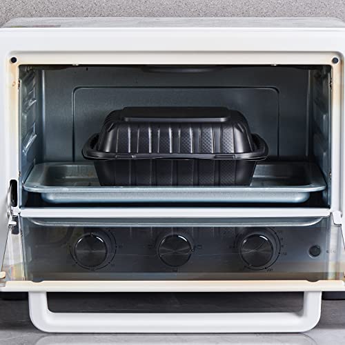 Fuling [8X8-Inch, 50 Pieces, 3-Compartment Disposable To Go Box Containers, Plastic Clamshell Takeout Food Trays, Microwave Safe, Cut Resistantstable Hinged Lid, Hybrid Polypropylene, Black #TOP6