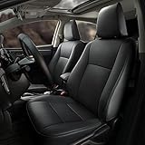 AOMSAZTO Custom Fit for Toyota 2014 2015 2016 2017 2018 2019 Corolla Faux Leather Car Seat Covers Full Set Compatible Airbag Sedan Seat Protector Black (2014-2019 Corolla L LE LE Eco XLE)