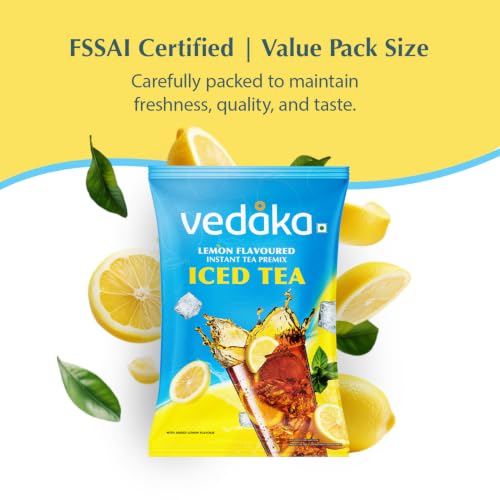 Image of Amazon Brand - Vedaka Lemon Flavoured Instant Tea Premix | Iced Tea | 400 g | Refreshing Lemon Taste | Quick-Mix Convenience | FSSAI Approved