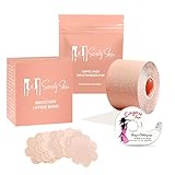 3in1 Set: Busen Tape & 5 Nippel Pads & Gratis Doppelseitiges Klebeband (Wert 14 €) für BH's, Abendkleider, Hemden, Blusen