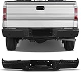 Rear Step Bumper Assembly Fits for Ford F150 2009-2014 with Parking Sensor Hole Rear Bumper Replacement FO1103167 Rear Bumper Guard Black Powder Coating