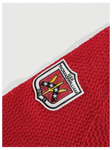 Men's Letter Print Crochet Sweater V Neck Long Sleeve Graphic Knit Tops3