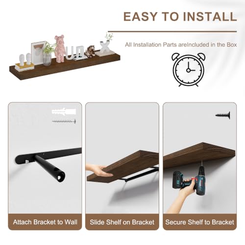 Image of 60in Floating Shelves, 2-Pack 12in Deep Wall Shelf