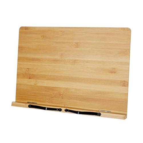 Vinyl LP Aufbewahrungsregal, Bücherständer Bambus Buchhalter - Lehrbuch Magazin Rezept Musikdokument Tablet Display Display Ständer (Farbe: B, Größe: