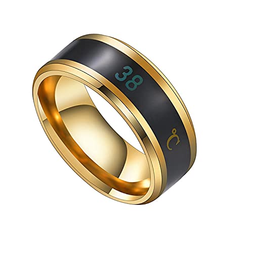 Thrillz Best Valentine Gifts Intelligent Smart Sensing Temperature Degree Celsius Display Changing Ring Stainless Steel Titanium Plated Ring (Gold, Free Size) (B098TJ8FNG) Amazon Price History, Amazon Price Tracker