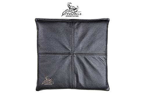 Centaur Cojín de Asiento 35x35 cm Hecho a Mano en Alemania Cojín de Silla con función Antideslizante Hecho de Cuero Genuino Negro