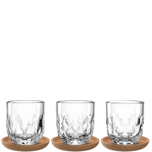 LEONARDO HOME GOCCE Kaffeeglas • 6tlg. Set • 3 Korkuntersetzer •...
