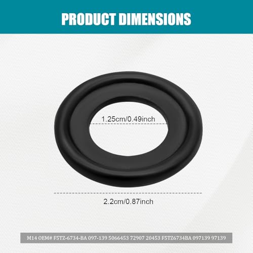 Image of 10PCS M14 Oil Drain Plug Gasket, OEM #097-139, F0RD-5066453, F5TZ-6734-BA | Rubber Crush Washer Seals, Engine Oil Pan Drain Plug Seal Compatible with Most Vehicles