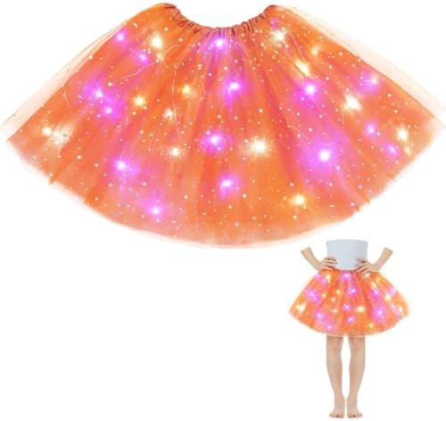 AYBUY Tüllrock Damen LED Tütü Kinder, Tutu mit Futter, Kinder Teenager Tutu Party für Weihnachten Verkleidung Karneval Halloween Geburtstag Party Halloween, 30CM
