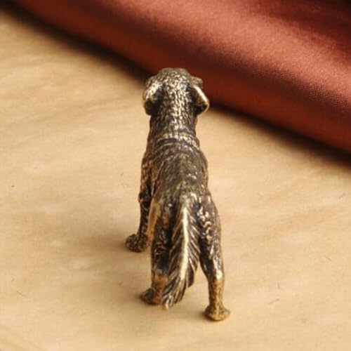 Figura de perro golden retriever mini en latón miniatura 3