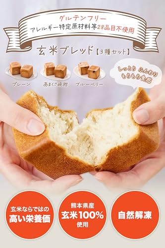 BEYOND FREE 玄米ブレッド 2個入り×3種 (プレーン・あまくさ晩柑・ブルーベリー) の商品画像 1