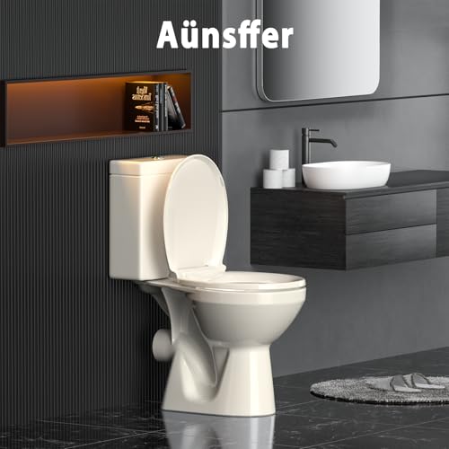 Image of Aunsffer Round Toilet Seat Almond, Toilet Seat 16.5 inch Soft Close, Premium PP Material Easy Clean, B2B Available, Elegant Design, Almond