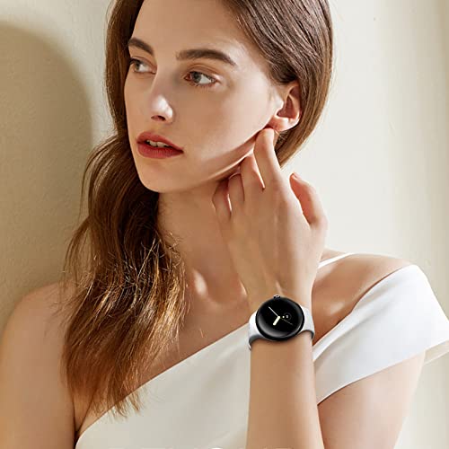 Image of kytuwy Compatible for Google Pixel Watch Bands, Soft Silicone Sport Strap Metal Buckle for Google Watch 2 Band, Replacement Pixel Watch Band for Women Men