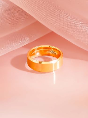Image of 18K Gold Plated Classic Men's Band Ring with Brushed Finish for Mens | Everyday Wear Rings for Mens