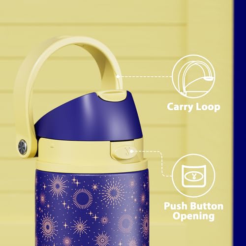 Image of 24 oz Insulated Water Bottle for Men: Meoky Stainless Steel Water Bottle with 2-in-1 Straw and Spout Lid - Leak Proof, Cold for 24 Hours, Fits in Car Cup Holder, BPA-Free for Sports Travel, Destiny