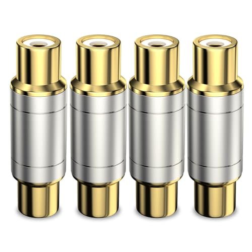 Image of VANAUX 4PCS Gold Plated RCA Female to Female Coupler,Barrel Connectors Adapters Extend Subwoofer RCA Cables for HDTV,Speakers, Amplifiers, Car Audio