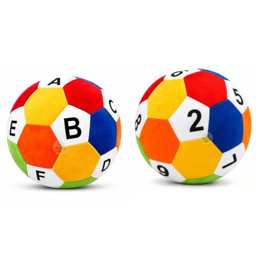 Image of ABCD & Counting Soft Ball Pack of 2, Ball 15 cm Educational Learning Balls for Kids, Alphabet & Number Learning Toy, Colorful Soft Activity Ball for Boys & Girls