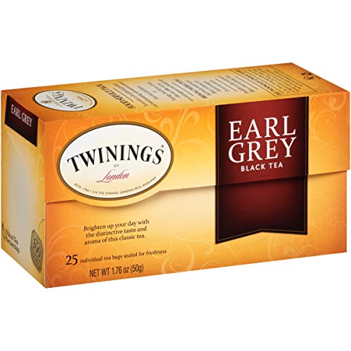 Twinings Earl Grey Individually Wrapped Tea Bags, 25 Count Pack Of 6, Caffeinated Black Tea With Citrus And Bergamot Flavour #TOP1