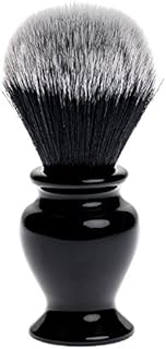 Fendrihan Black and White Synthetic Shaving Brush with Resin Handle for Personal and Professional Shaving (Knot: 24 mm)