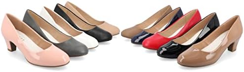 Journee Collection Womens LUU Comfort Insole Wide Width Round Toe Low Block Heel Pumps Red 10 Wide Womens US | Image 4
