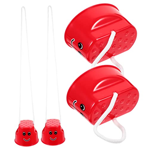 Kisangel 4Pcs Walking Cups Stilts Interactive Balance Training for Outdoor Fun for Kindergarten Parent Activities