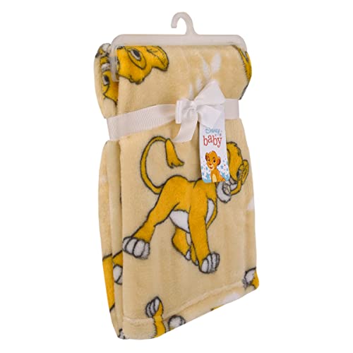 Disney Lion King Tan, Beige And White Simba Super Soft Baby Blanket #TOP4