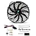 A-Team Performance 140041 16" Heavy Duty 12V Radiator Electric Wide Curved S Blade FAN & Thermostat Kit, 3000 CFM Reversible Push or Pull with Mounting Kit
