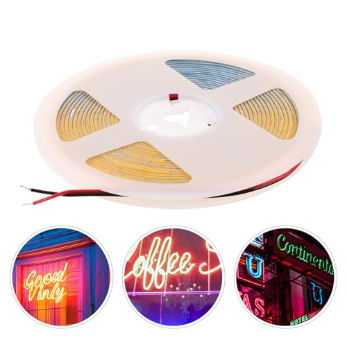 Tira de luces LED COB 12V blanco cálido 384 LEDs flexible miniatura 7