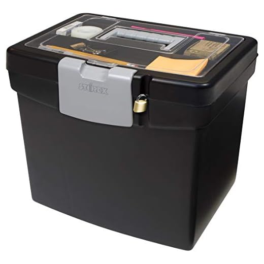 Storex File Storage Box Translucent Storage Lid, Black, Model Number: 61504A01C
