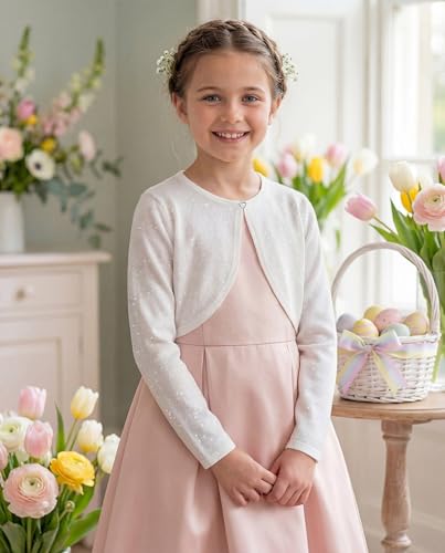 Image of BOLEROSE Girls Long Sleeve Sparkle Cardigan Childrens Kids Bolero Shrug