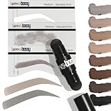 Brows by Bossy Dual-Color Eyebrow Stamp Stencil Kit with 9 Reusable Eyebrow Stencils for Professional Brow Stamping Shaping Kit and Instant Long Lasting Filling and Waterproof Tinting Definer