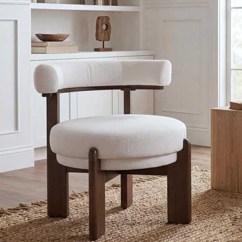 Sillón moderno sin brazos beige miniatura 1
