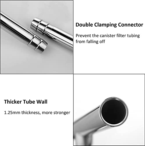Image of VAYINATO Mufan Stainless Steel Inlet Outlet Pipe for Aquarium Cannister Filter with Surface Skimmer (13 MM (Suits 12 /16 MM Hose Tube)) by Petzlifeworld
