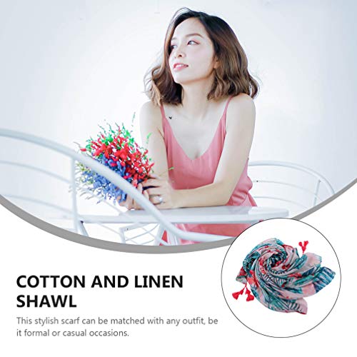 Amosfun Mulheres Floral Longo Lenço Xailes Wraps Mulheres Boho Scarf Estilo Havaí para Ao Ar Livre