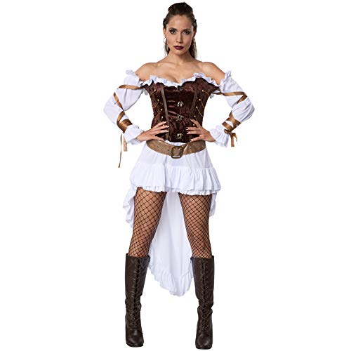 dressforfun 900487 - Disfraz de Mujer Guardia de Palacio Steampunk, Vestido de Satén con Falda (M | No. 302316)