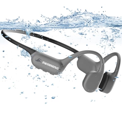 Guudsoud Auriculares conduccion osea Natacion,Auriculares de conducción ósea Bluetooth 5.4,IP68 Waterproof Swimming Pool Headphones MP3 Incorporado Memoria de 32 GB, para Correr y Andar en Bicicleta