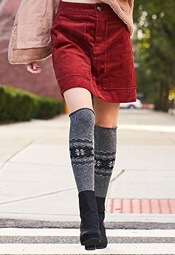 Image of MeMoi Women's Nordic Sparks Fairisle Over the Knee Socks