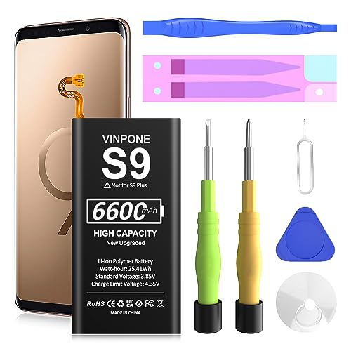 Galaxy S9 Battery, Upgraded 6600mAh Li-ion Replacement Battery for Samsung Galaxy S9 EB-BG960 EB-BG960ABA G960U G960F G960W with Repair Screwdriver Kit Tools