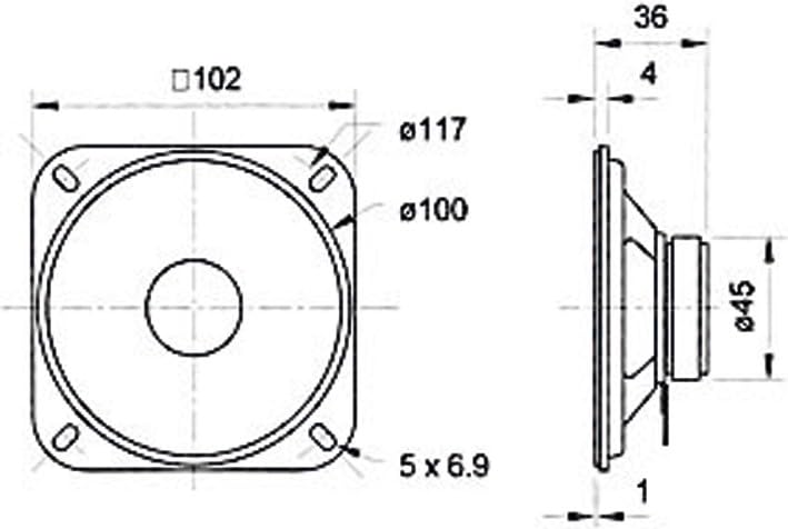 Haut-parleur Visaton VS-R10S/4 4 Pouces 20W - Large Bande 100-13000 Hz 4 Ohm