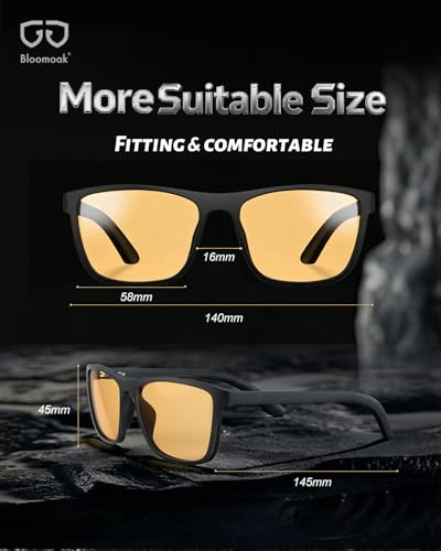 Image of Bloomoak-99% Blue Light Blocking Glasses - Gaming Glasses - Anti Glare - Anti Fatigue -Suitable for Screens, Games, TVs