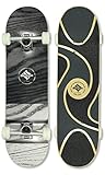 Shark Wheel Blurred Lines Street Skateboard, Complete Skateboard with 54MM, 99A Twisted Shark Wheels for Road Skating