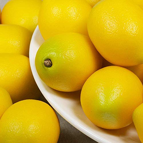 Winlyn 28 Pcs Fake Lemon Artificial Fruits Vivid Green And Yellow Lemon Mixed Set Lifelike Simulation Fruit For Home House Kitchen Party Decoration #TOP6