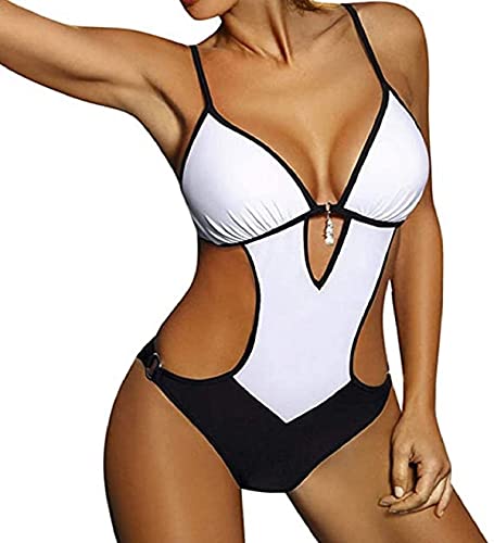 Il costume da bagno intero aperto su un lato sexy accentua la forma a clessidra e offre una copertura sufficiente in tutti i posti giusti