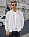 COOFANDY Men'S Fashion Varsity Jacket Lightweight Casual Full Zip Waffle Jackets White