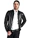 Produktbild D'Arienzo Bomberjacke Lederjacke Herren Echtleder schwarz Italienisch Biker Leder Lammleder Jacke Motorrad Ted schwarz/50